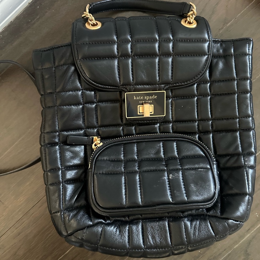 Kate Spade Black Quilted Backpack